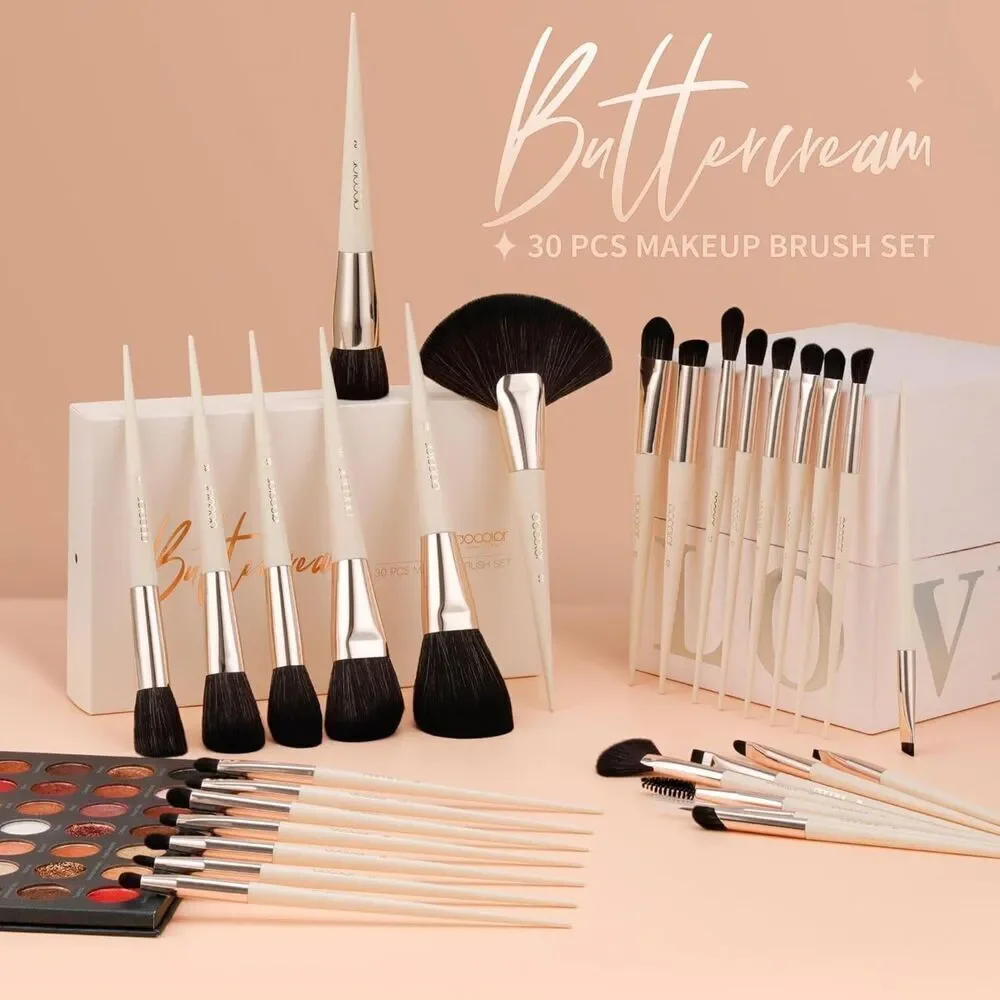 Docolor 30Pcs Professional Premium Synthetic Kabuki Makeup Brushes